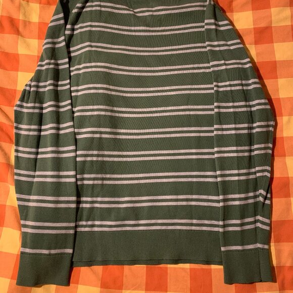 Mens Large Vintage Green Striped Abercrombie & Fitch Sweater - Picture 5 of 6